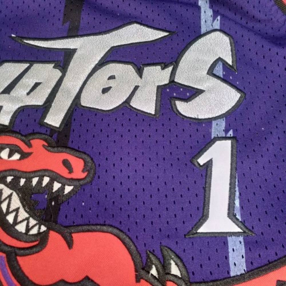 Men's Toronto Raptors Tracy McGrady #1 Throwback Purple 98-99 Hardwood Classics Jersey-Pro Kit Vault | Brand New 26/27 Sports Jerseys